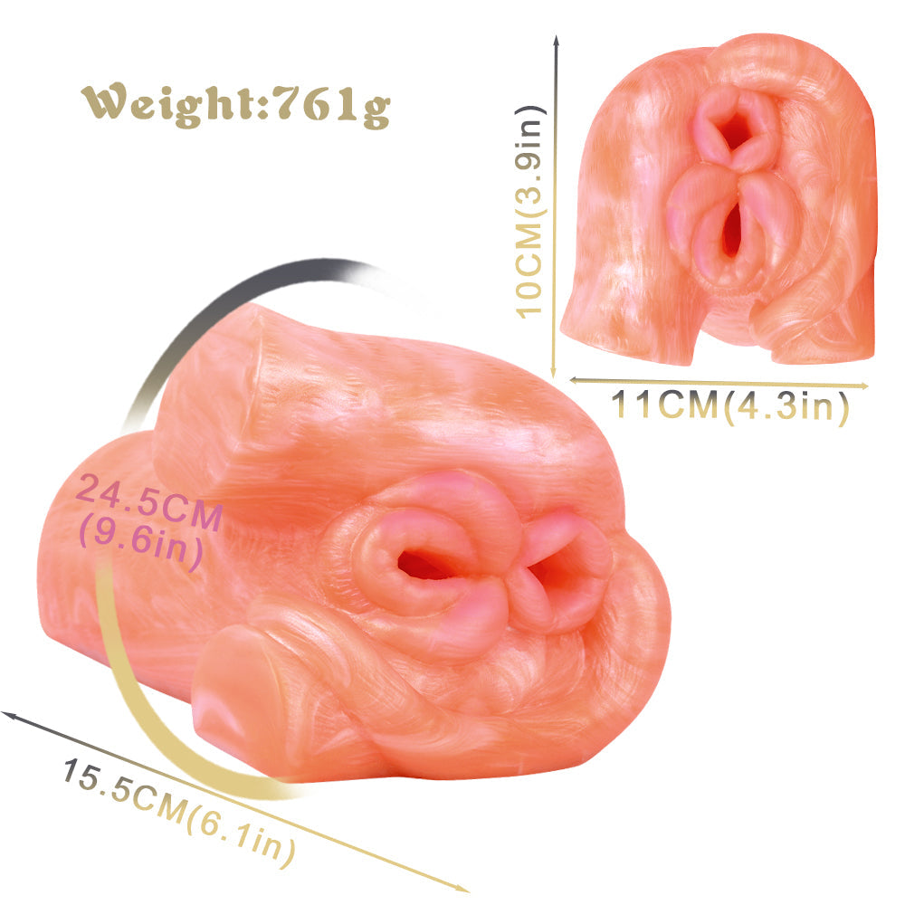 Orange Silicone Vibrating Pig Butt Male Masturbator