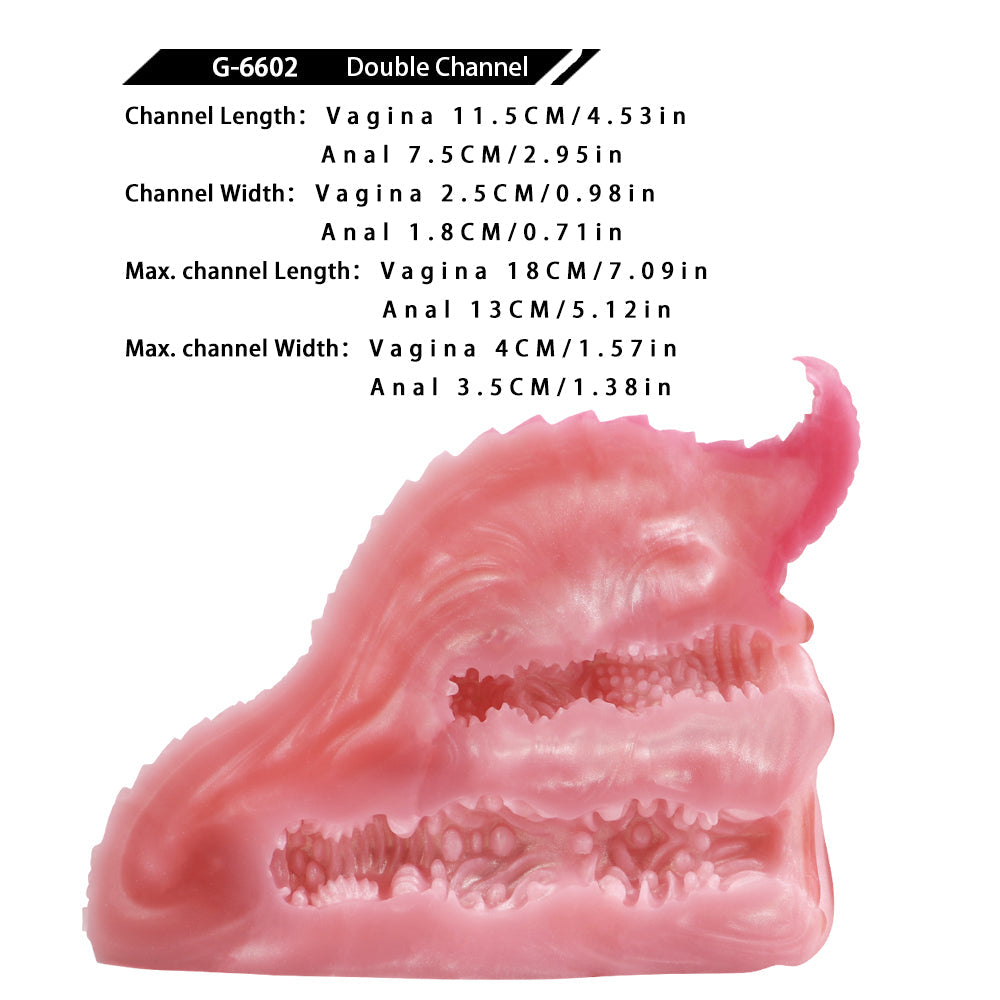 Pink Dragon Ass Double Channel Fake Vagina