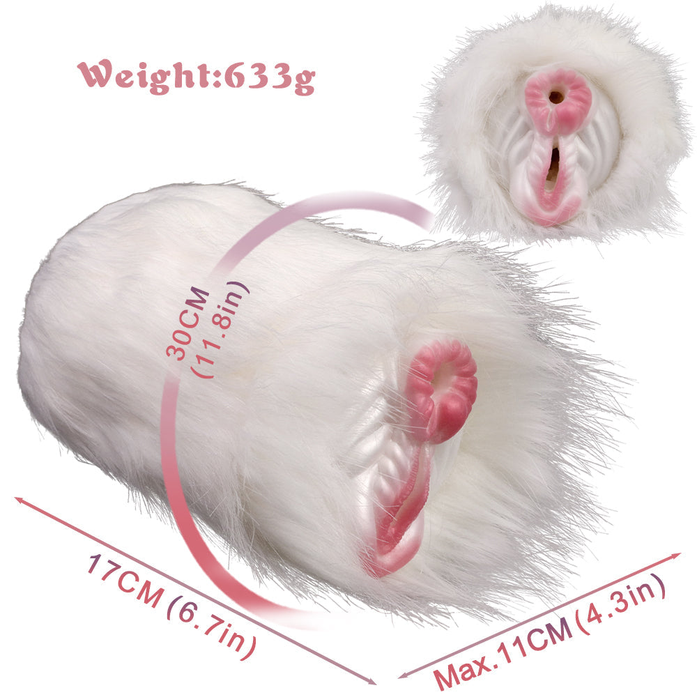 White Plush Fantasy Animal Horse Pocket Pussy