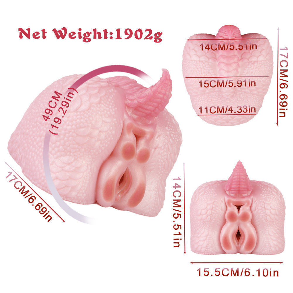 Pink Dragon Ass Double Channel Fake Vagina