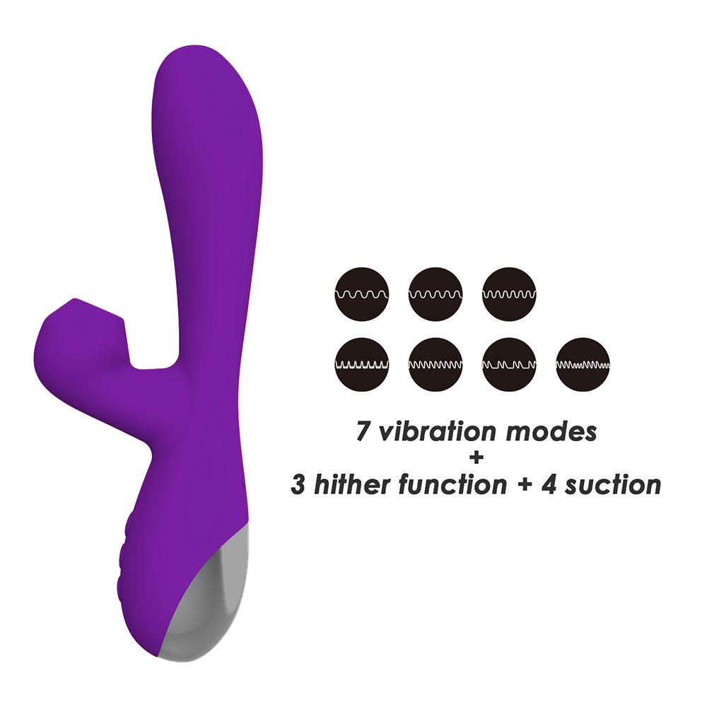 Flicking Rabbit G-Spot Dildo Vibrator With Suction