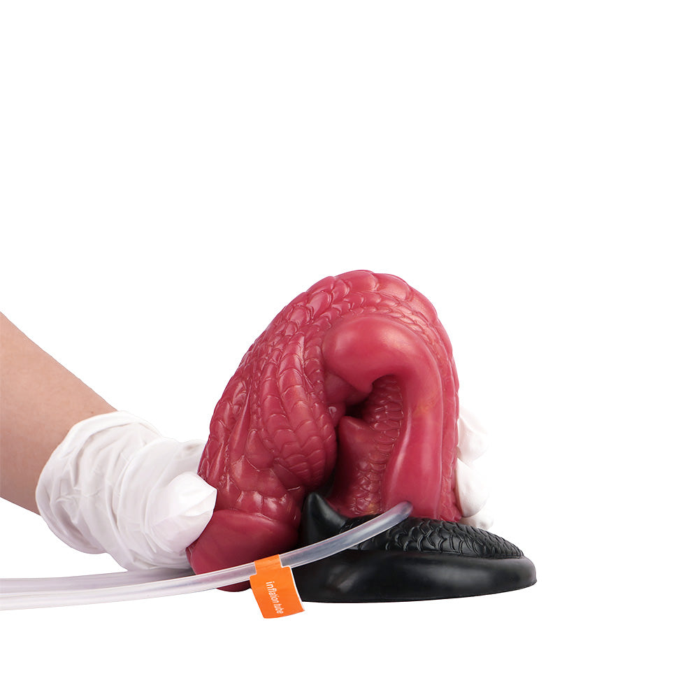 8 Inch Red Spiked Dragon Squirting Dildo