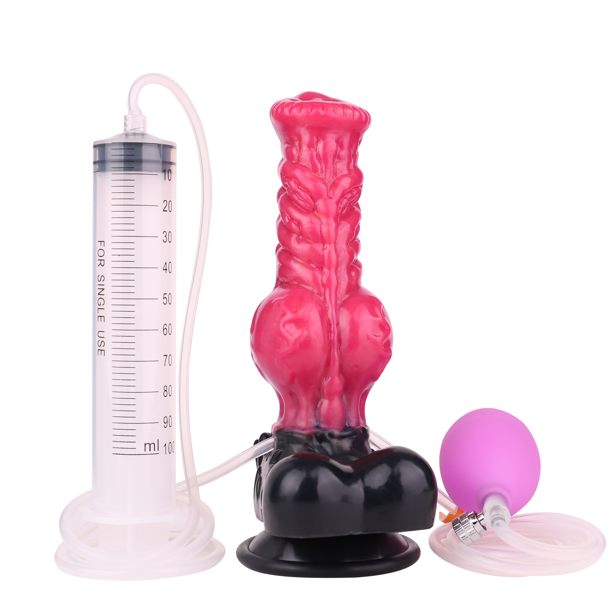 8 Inch Red Wolf Cock Inflatable Ejaculating Dildo