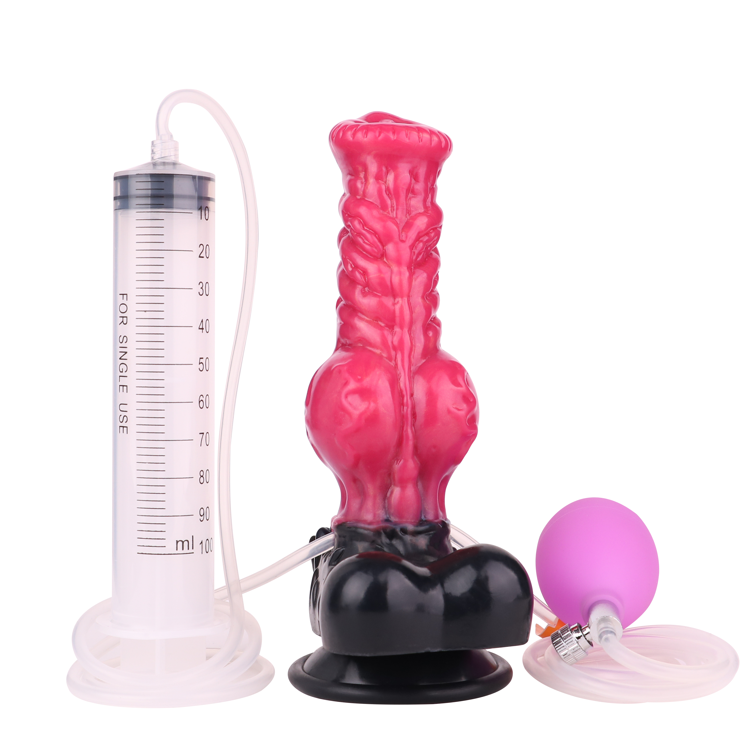 8 Inch Red Wolf Cock Inflatable Ejaculating Dildo