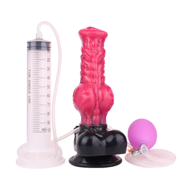 8 Inch Red Wolf Cock Inflatable Ejaculating Dildo