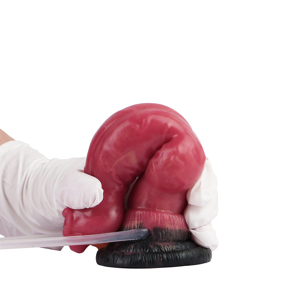 7 Inch Red Dog Inflatable Ejaculating Dildo