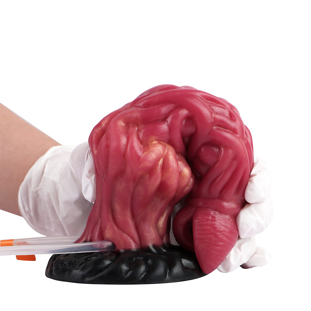 8 Inch Red Alien Squirting Dildo