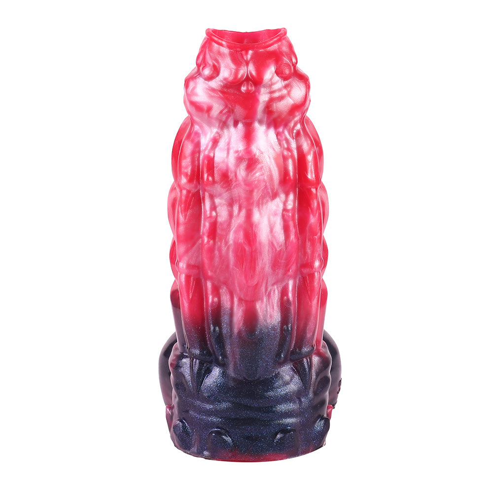 Silicone Texture Monster Red Vibrating Penis Sleeve