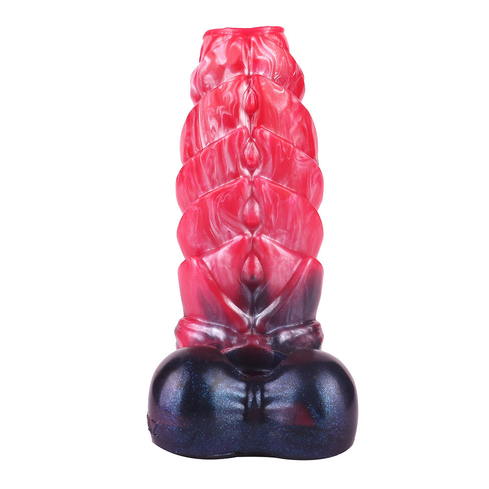 Silicone Texture Monster Red Vibrating Penis Sleeve