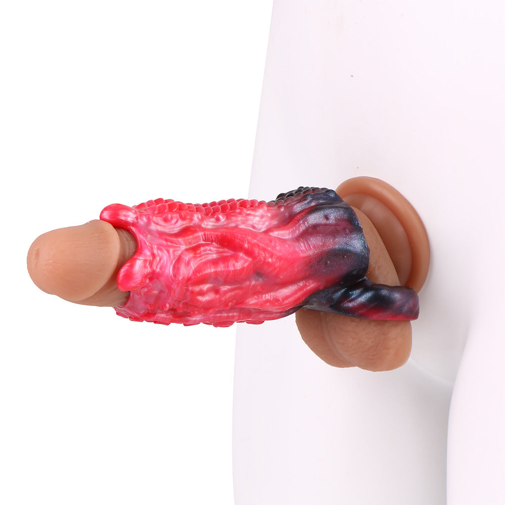 Open Alien Silicone Vibrating Penis Sleeve