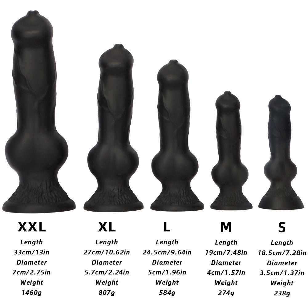 Custom Silicone Big Black Dog Dildo