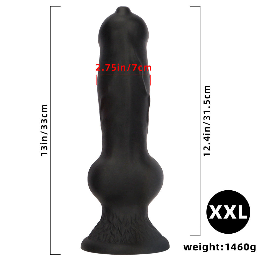 Custom Silicone Big Black Dog Dildo
