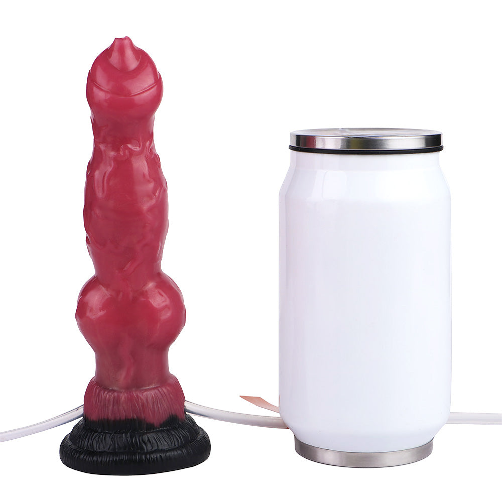 7 Inch Red Dog Inflatable Ejaculating Dildo