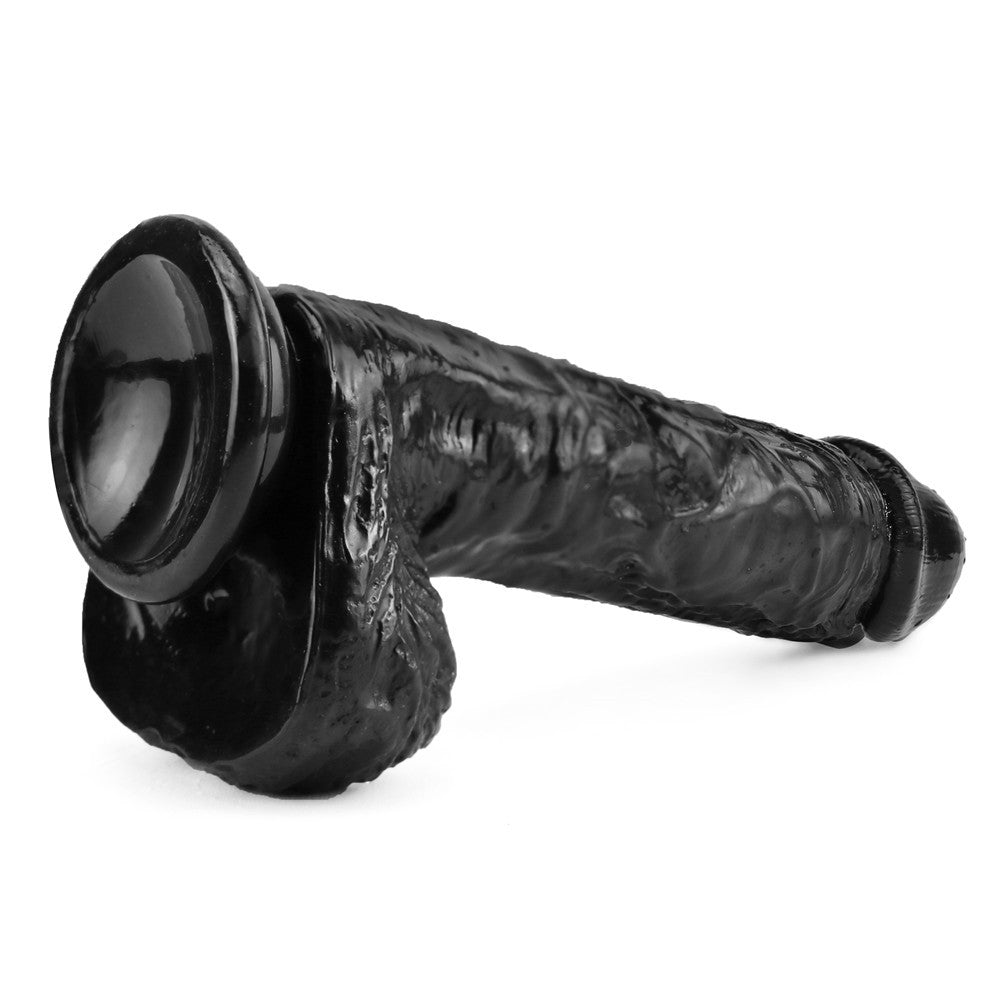 10 Inch Black Rough Realistic Big Dildo