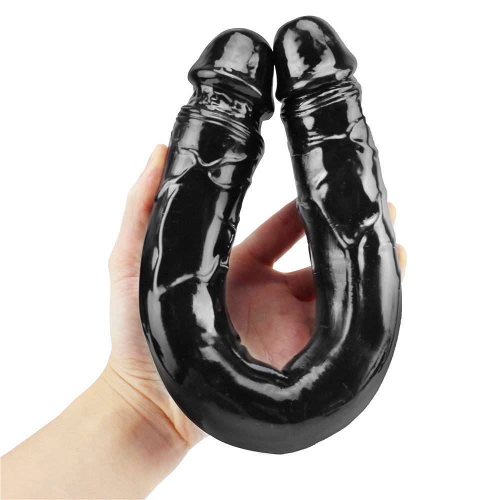 15 Inch Long Black Realistic Double Dildo