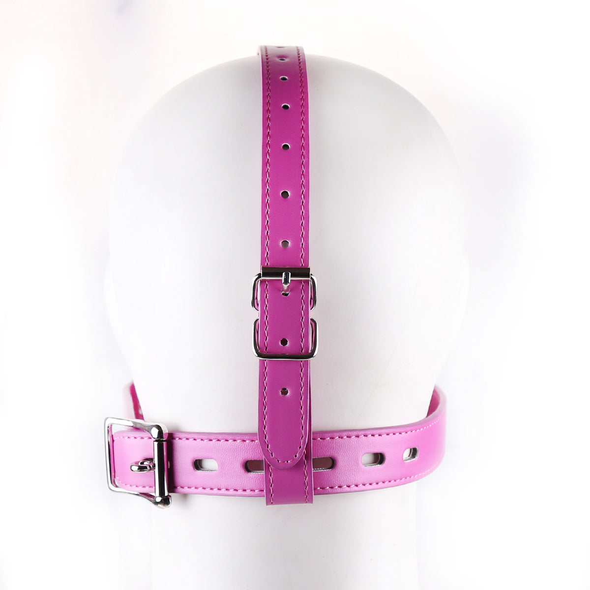 Pink Removable Leather BDSM Mask Ball Gag