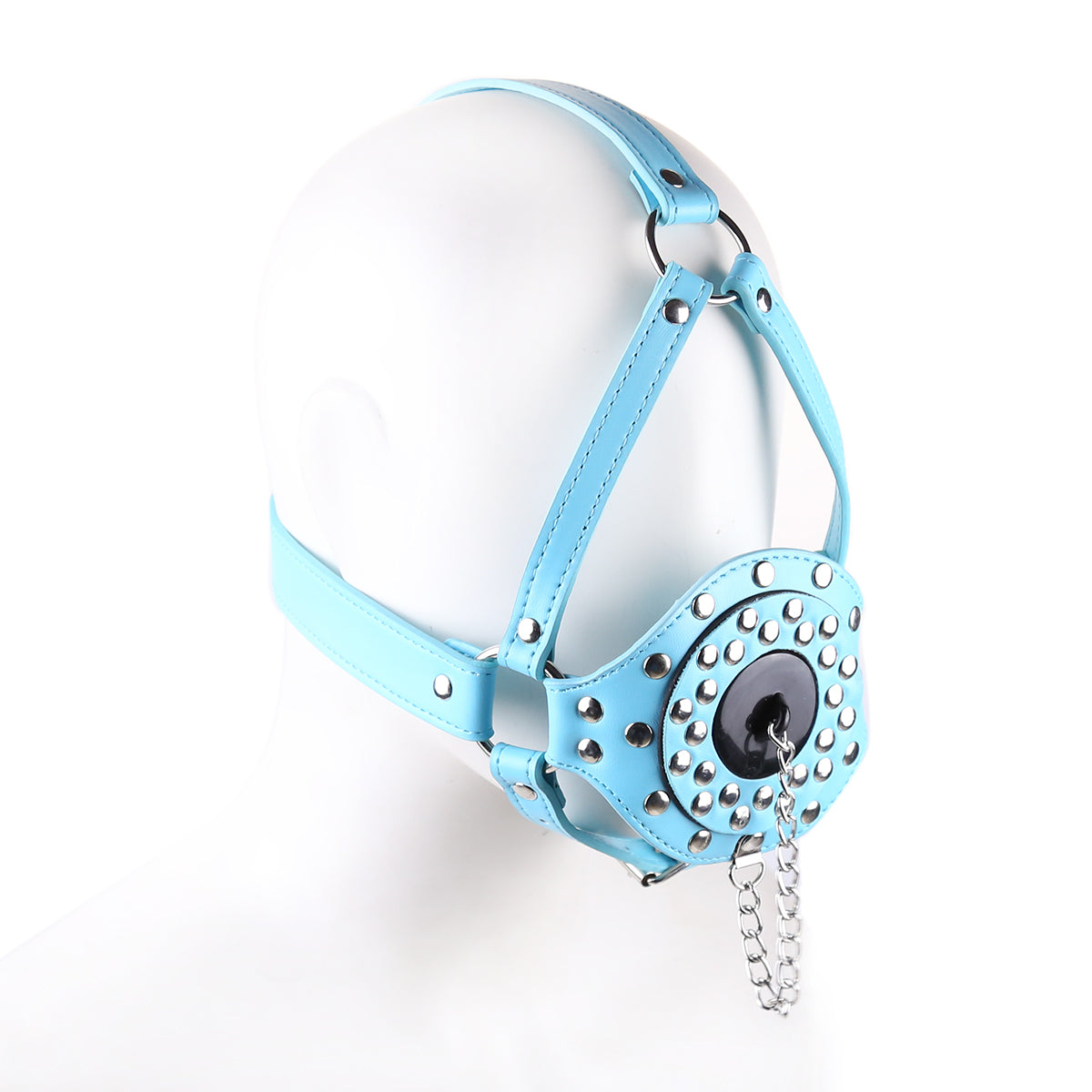 Blue Bondage Dog Mask BDSM Ball Gag