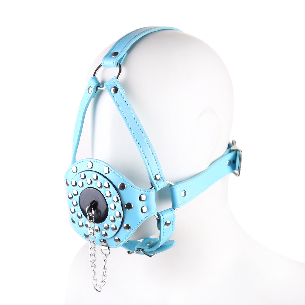 Blue Bondage Dog Mask BDSM Ball Gag