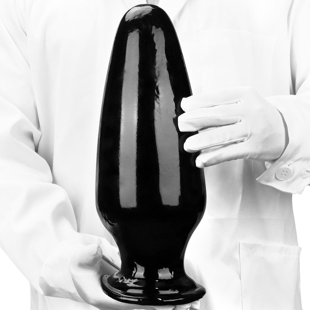 12 Inch Black Giant Conical Anal Dildo
