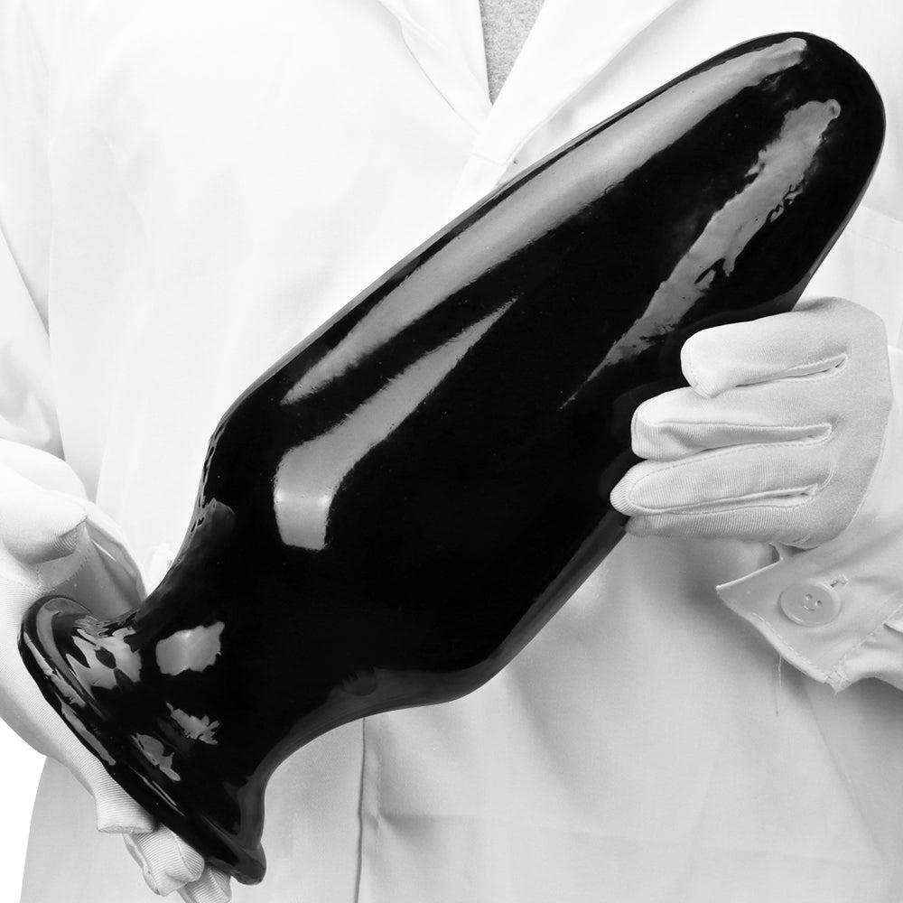 12 Inch Black Giant Conical Anal Dildo