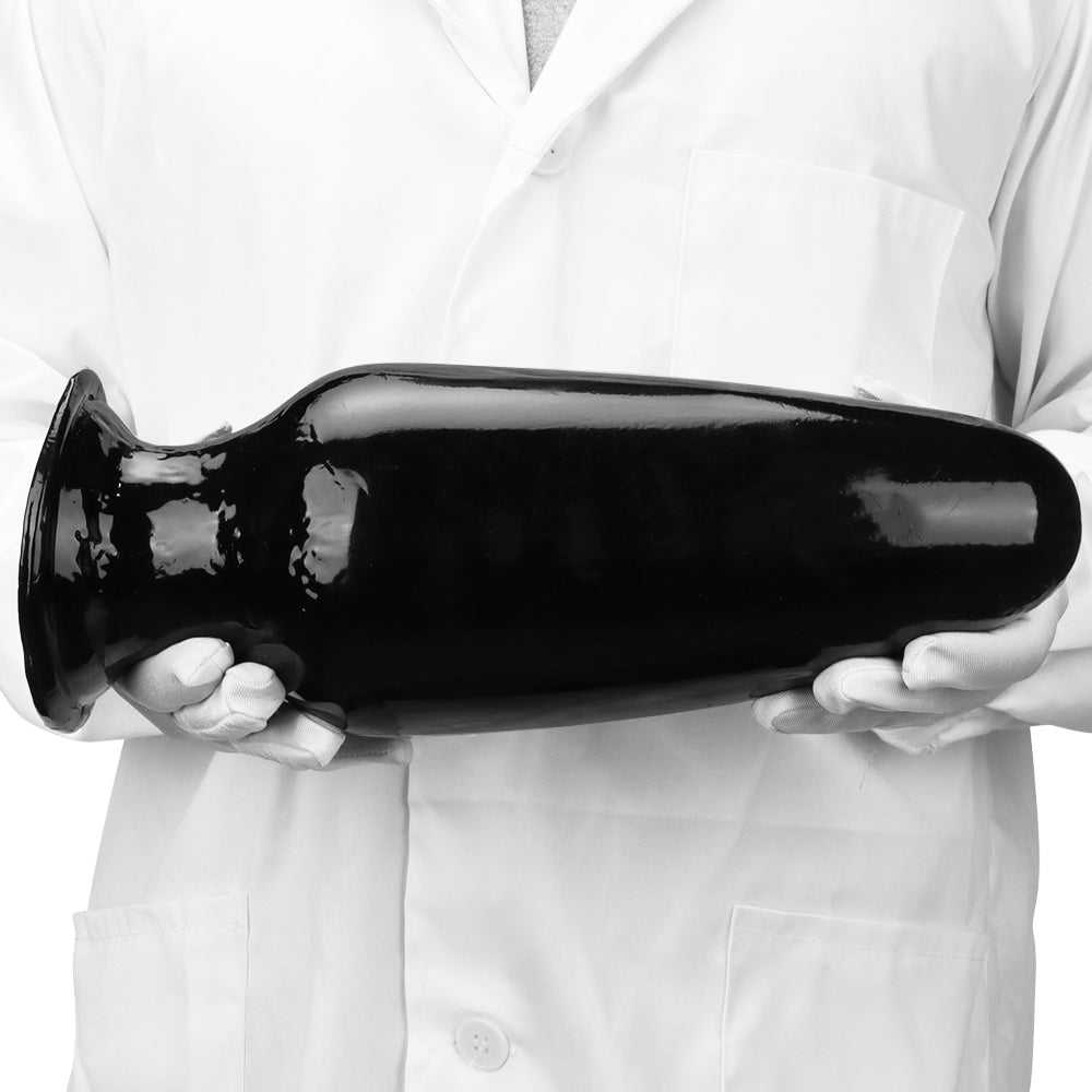 12 Inch Black Giant Conical Anal Dildo