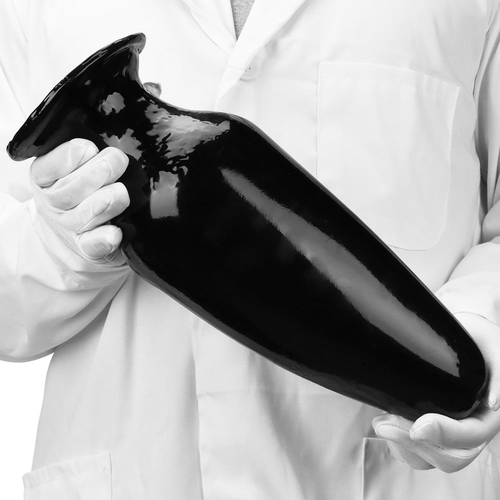 12 Inch Black Giant Conical Anal Dildo