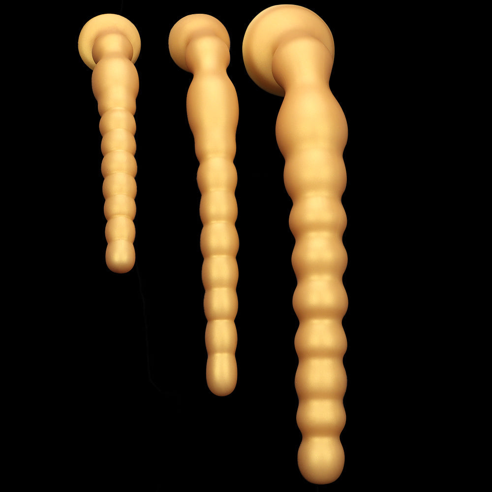 Gold Silicone Anal Beaded Custom Dildo