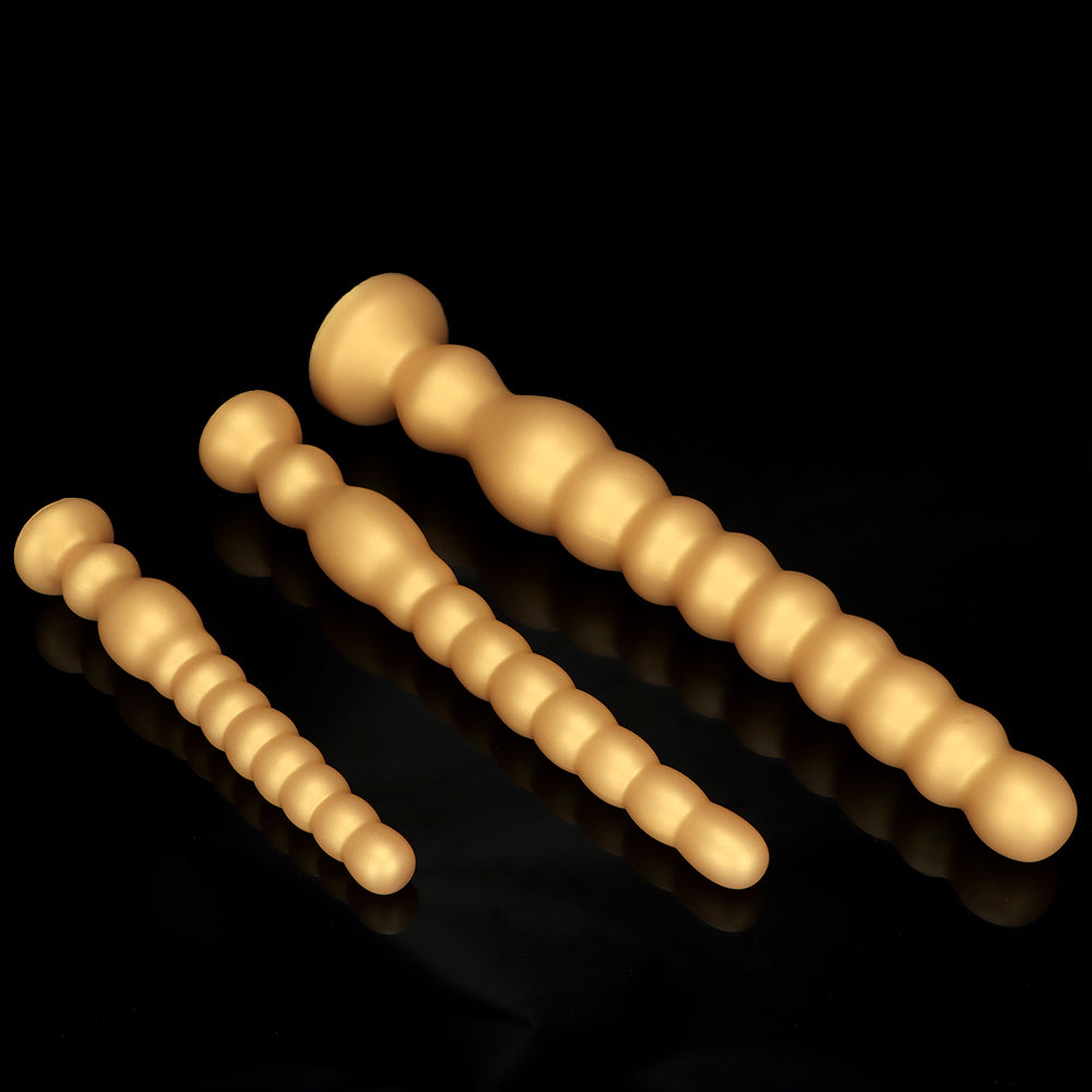 Gold Silicone Anal Beaded Custom Dildo