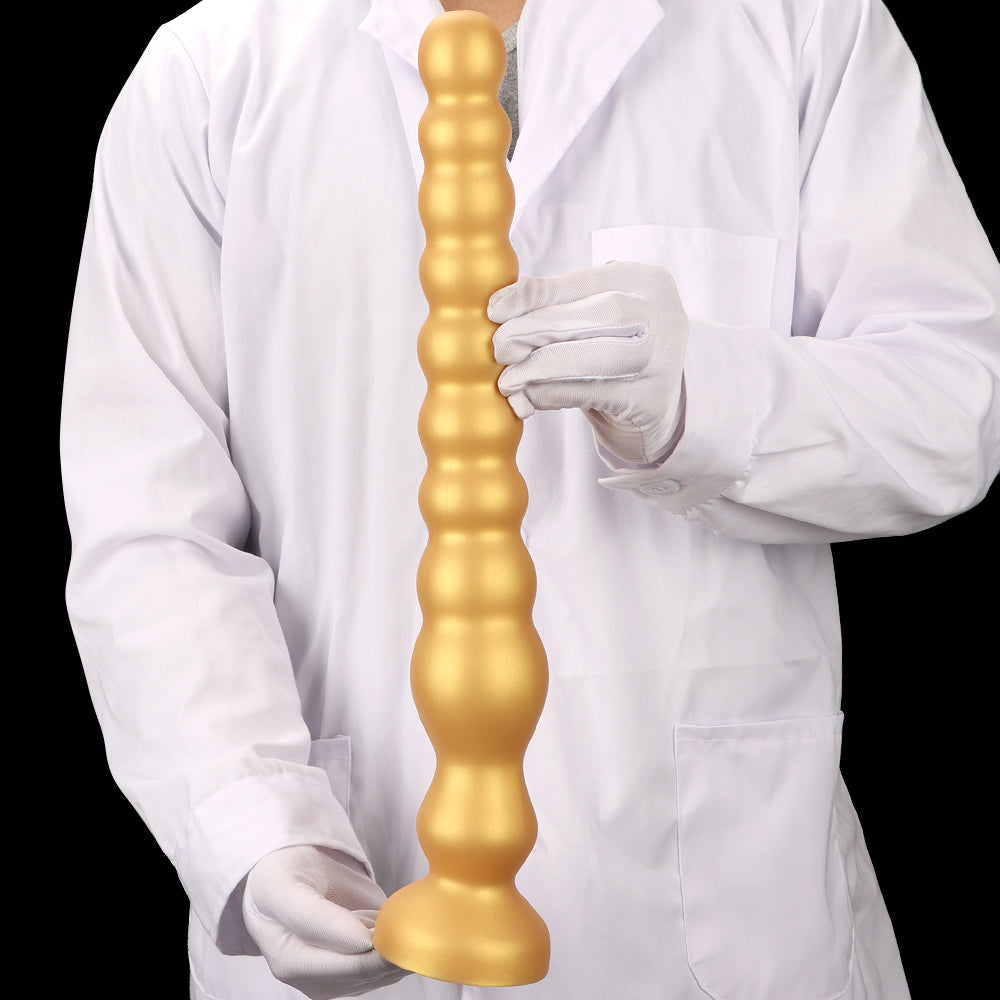 Gold Silicone Anal Beaded Custom Dildo
