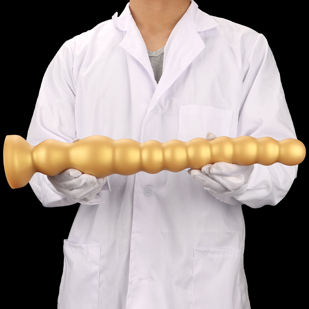 Gold Silicone Anal Beaded Custom Dildo