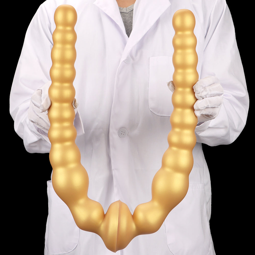 Gold Silicone Anal Beaded Custom Dildo
