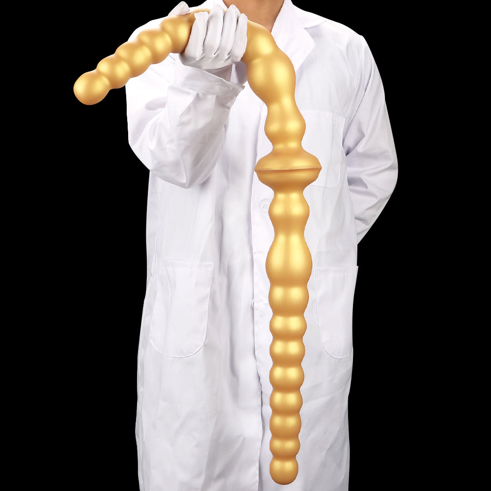 Gold Silicone Anal Beaded Custom Dildo