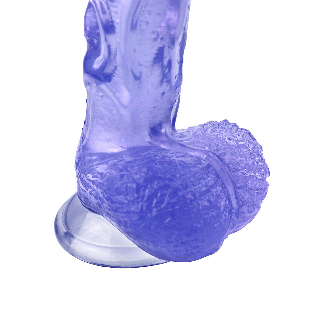 8 Inch Blue Clear Jelly Dildo