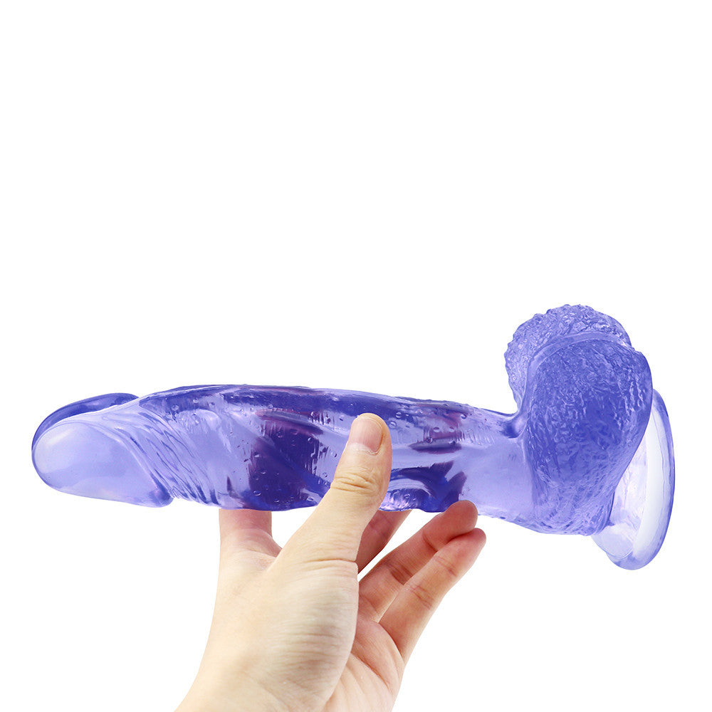 8 Inch Blue Clear Jelly Dildo