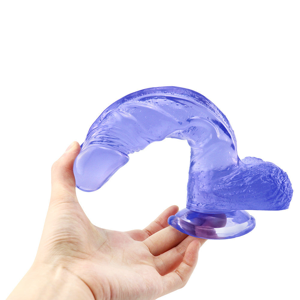 8 Inch Blue Clear Jelly Dildo