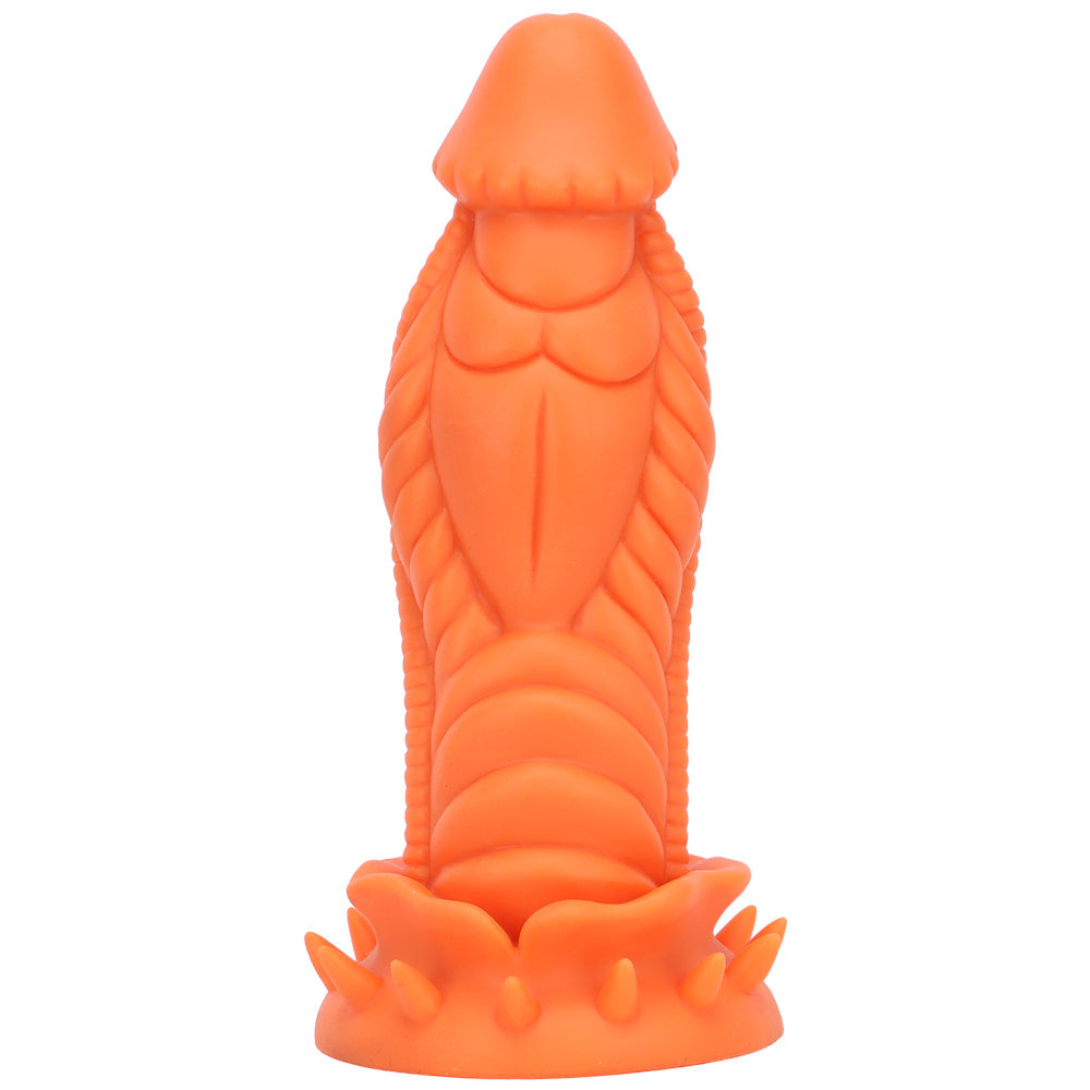 Orange 3 Inch Thick Spiked Dragon Dildo