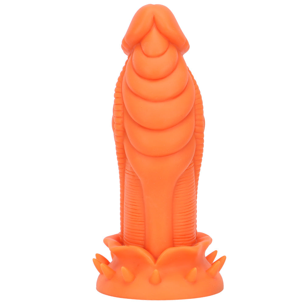 Orange 3 Inch Thick Spiked Dragon Dildo