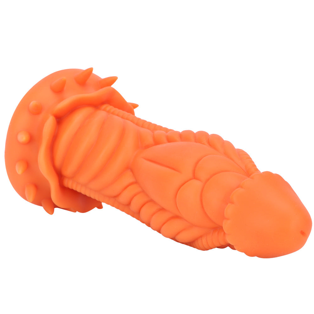 Orange 3 Inch Thick Spiked Dragon Dildo