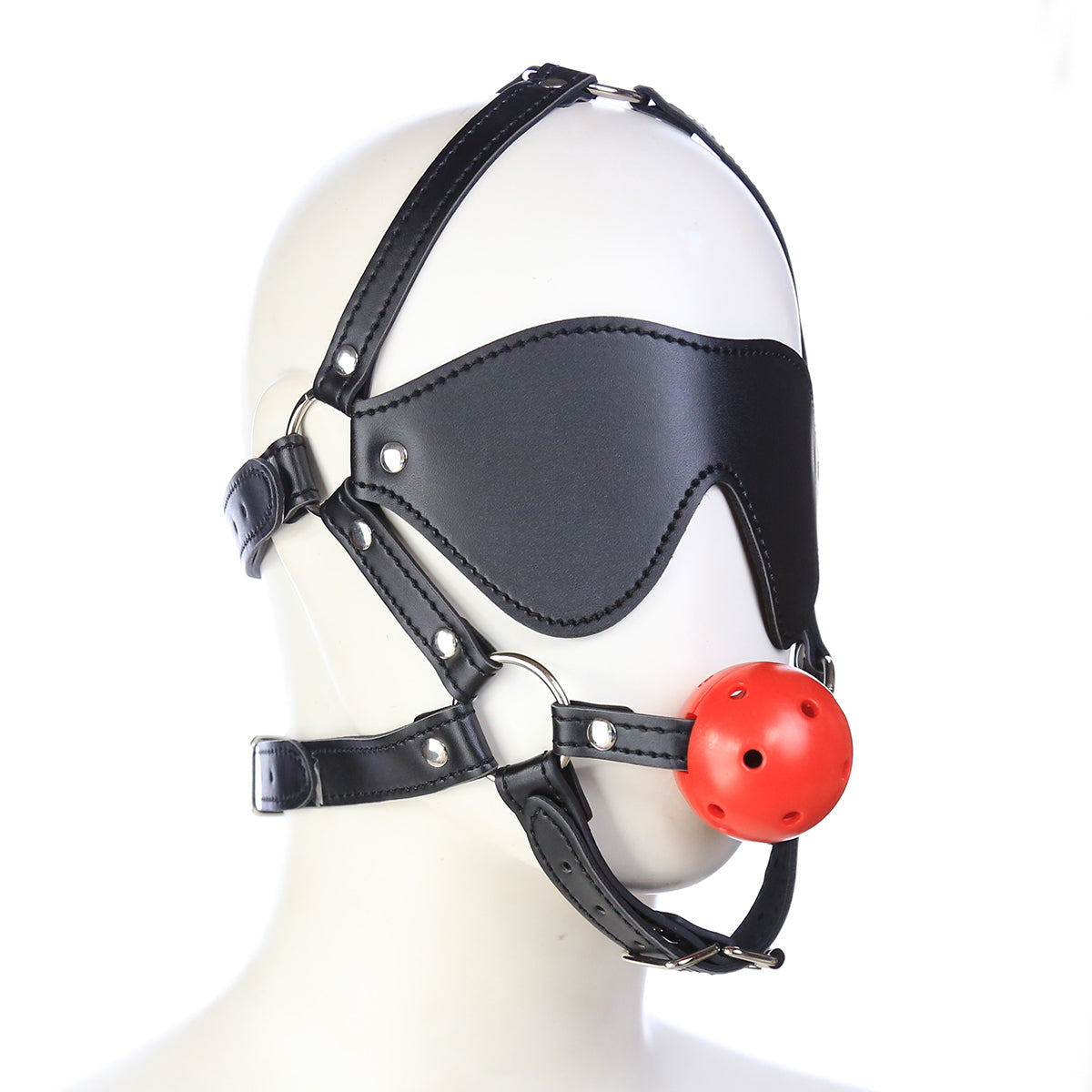 Bondage Black Blindfold Red BDSM Ball Gag
