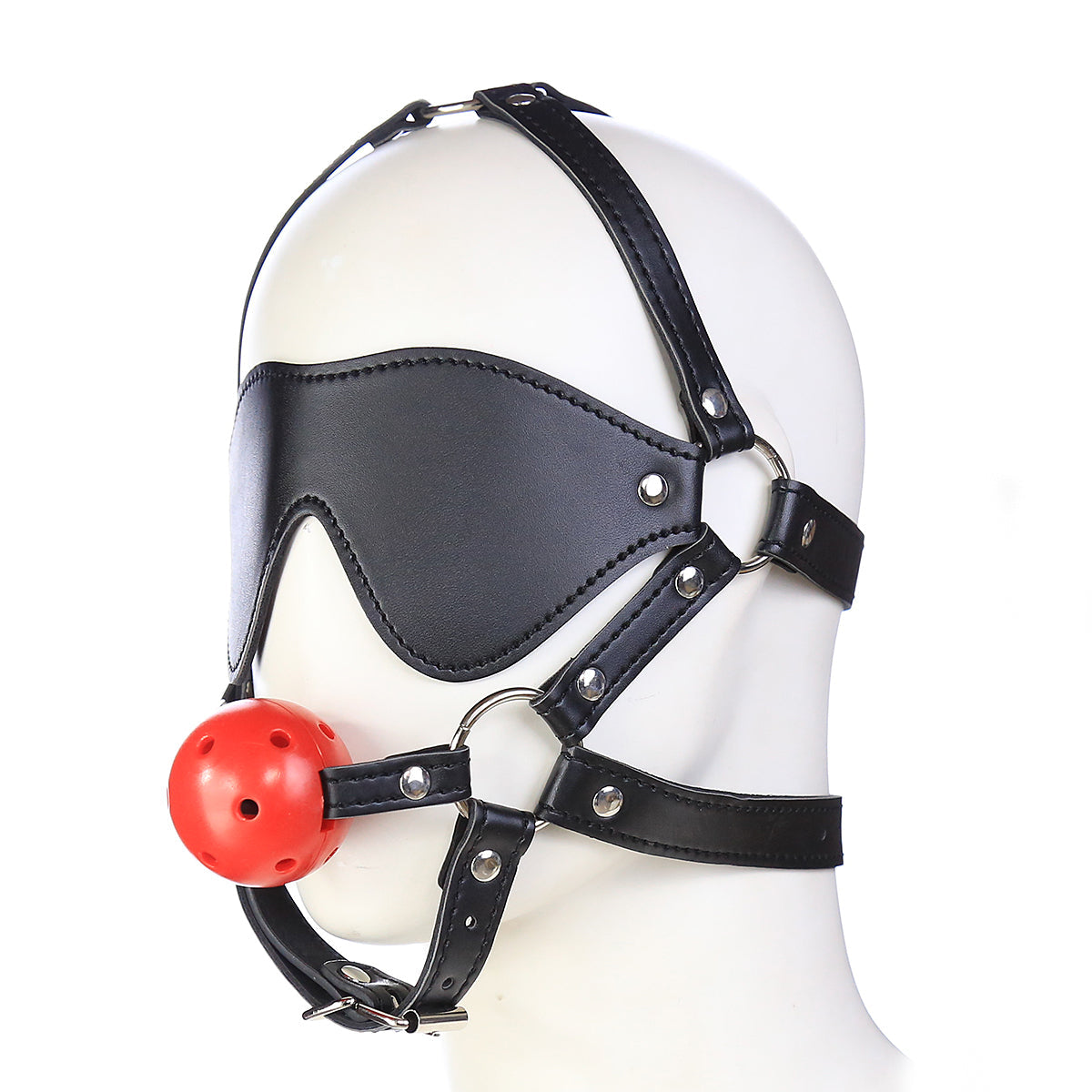 Bondage Black Blindfold Red BDSM Ball Gag