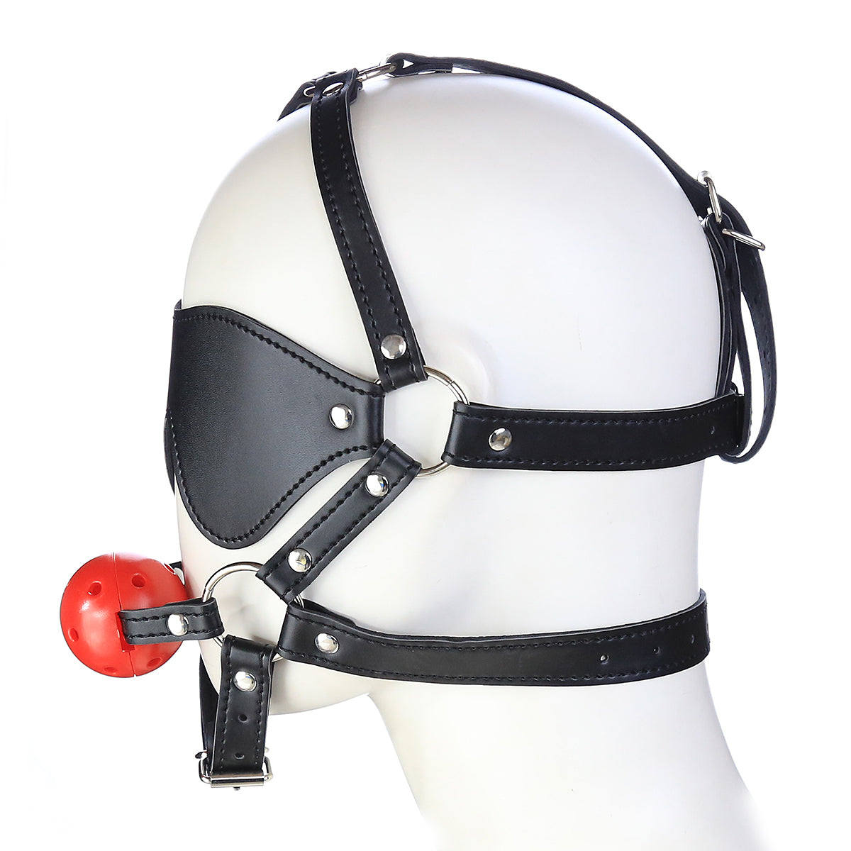Bondage Black Blindfold Red BDSM Ball Gag