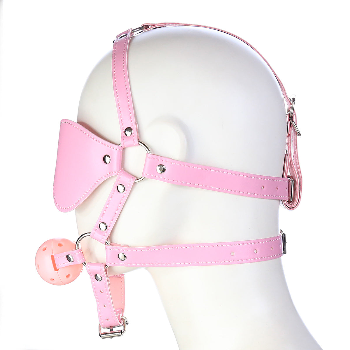 Pink Blindfold Bondage Open Mouth BDSM Ball Gag