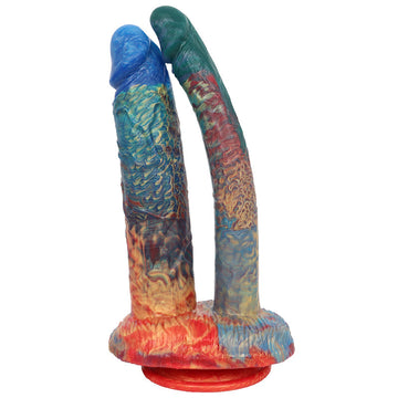 10 Inch Color Lesbian Double Penetration Dildo