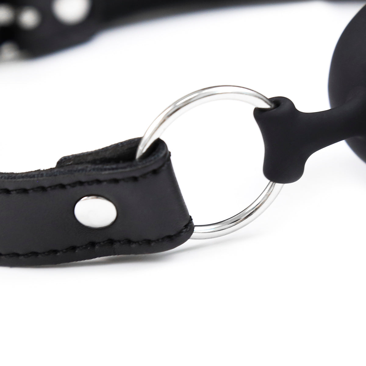 Black Leather Bondage BDSM Dildo Gag