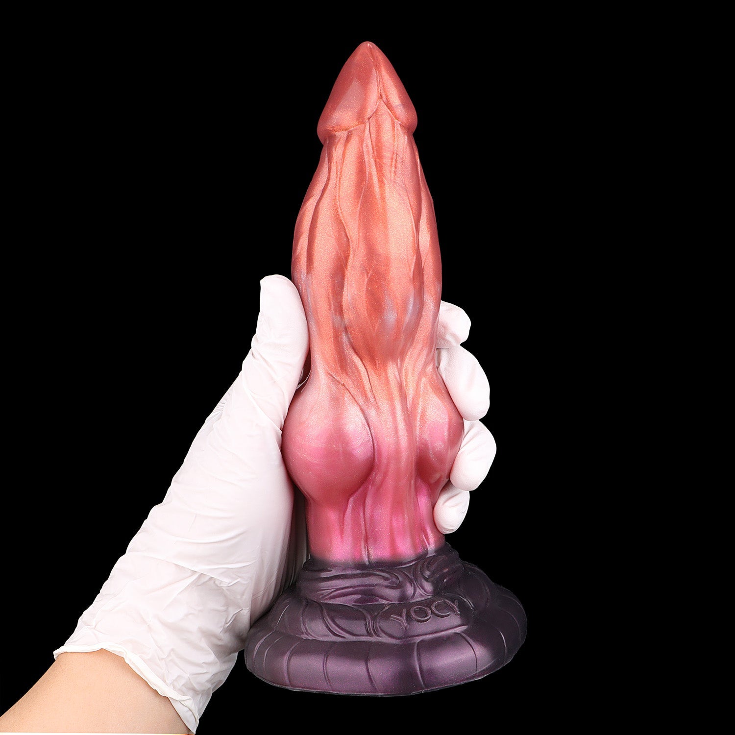 8 Inch Silicone Pointed Dog Knotted  Dildo