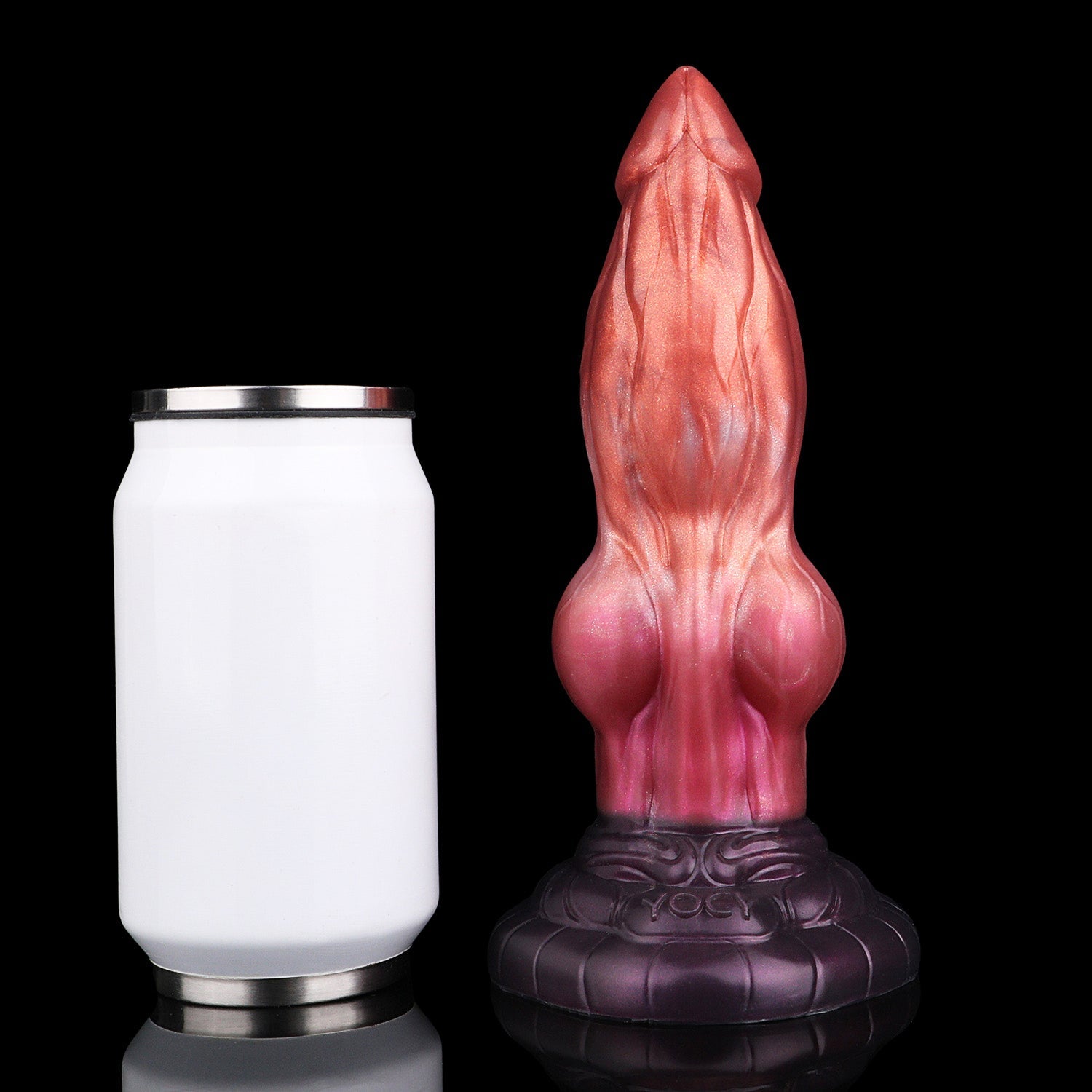 8 Inch Silicone Pointed Dog Knotted  Dildo