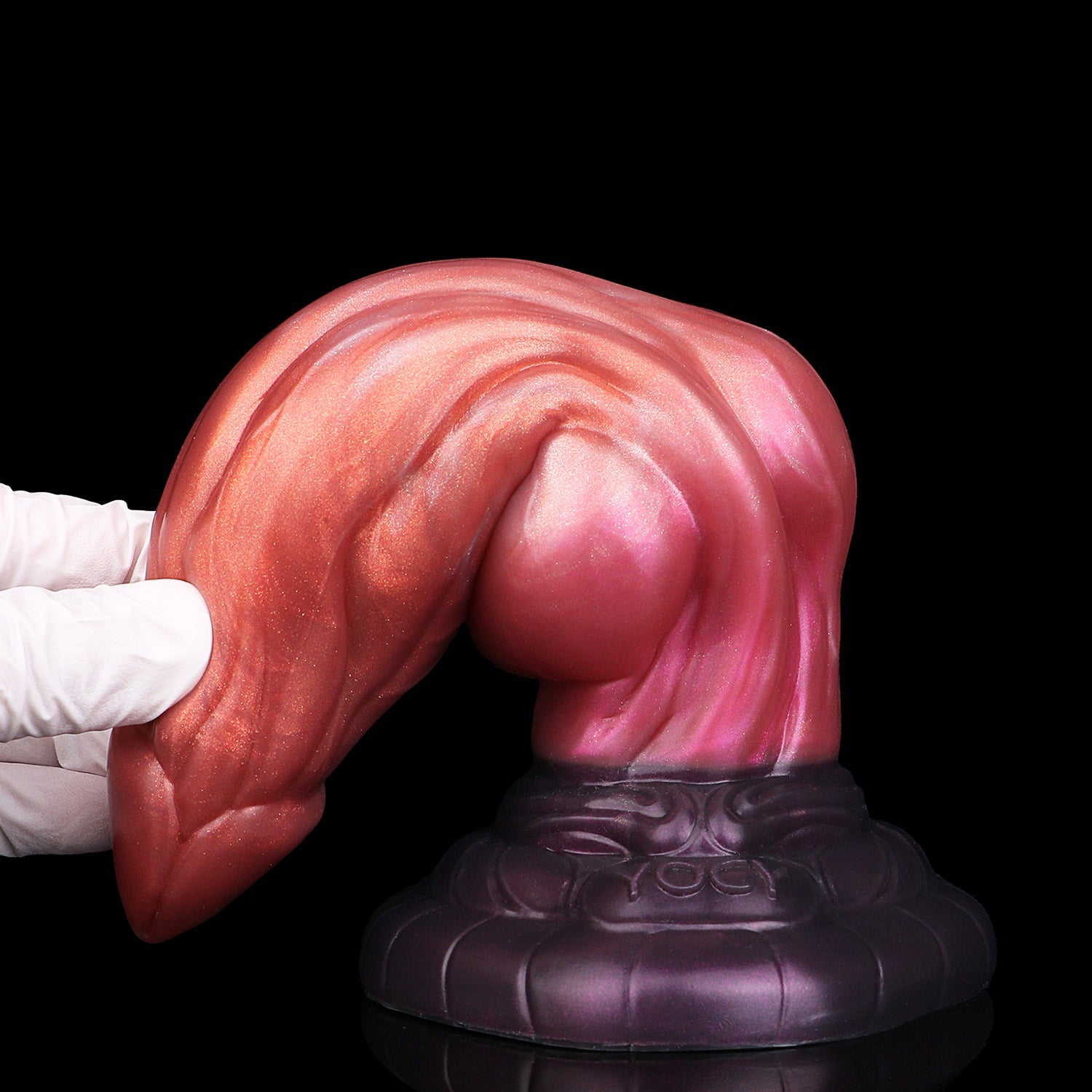 8 Inch Silicone Pointed Dog Knotted  Dildo