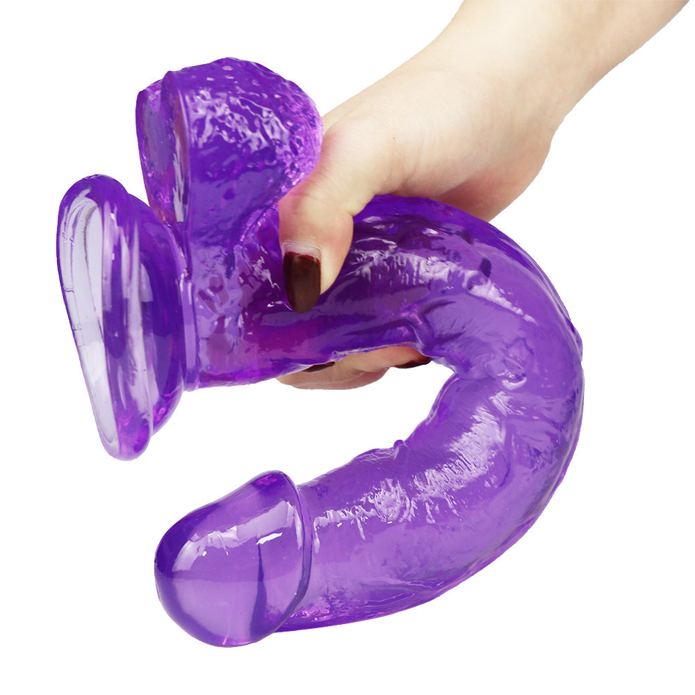 Purple 10 Inch Clear Jelly Dildo