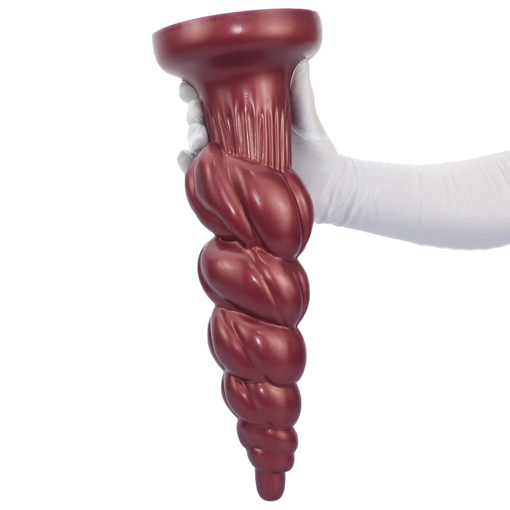 14 Inch Conical Ribbed Silicone Huge Butt Plug