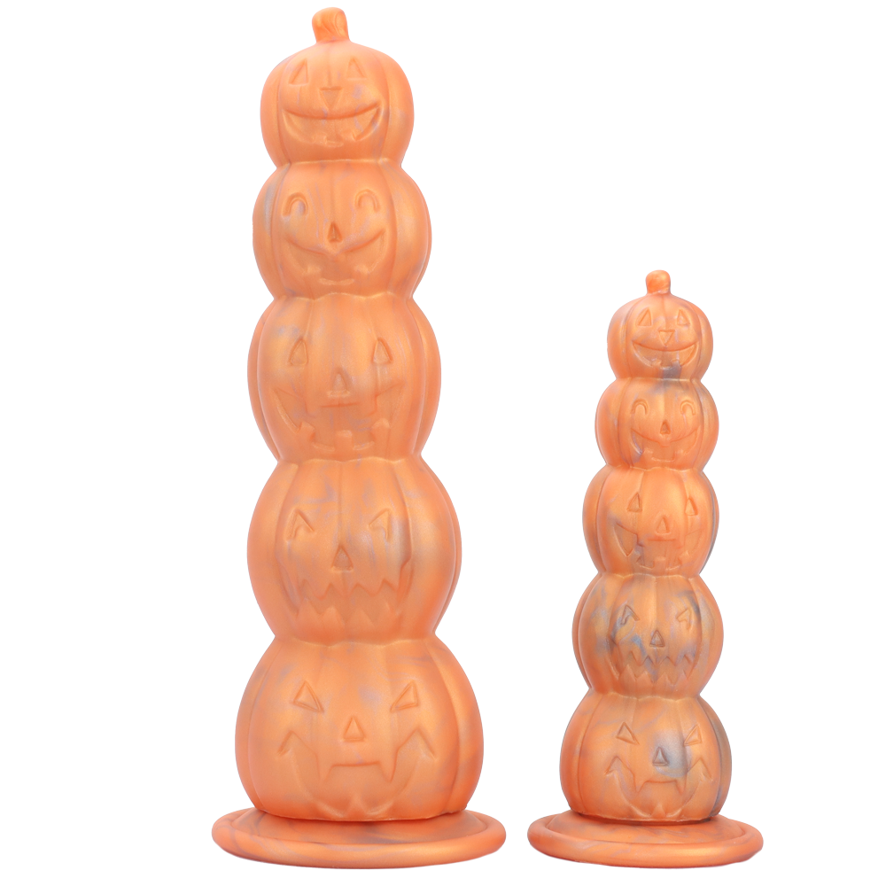 Pumpkin Painted Knot Huge Butt Plug